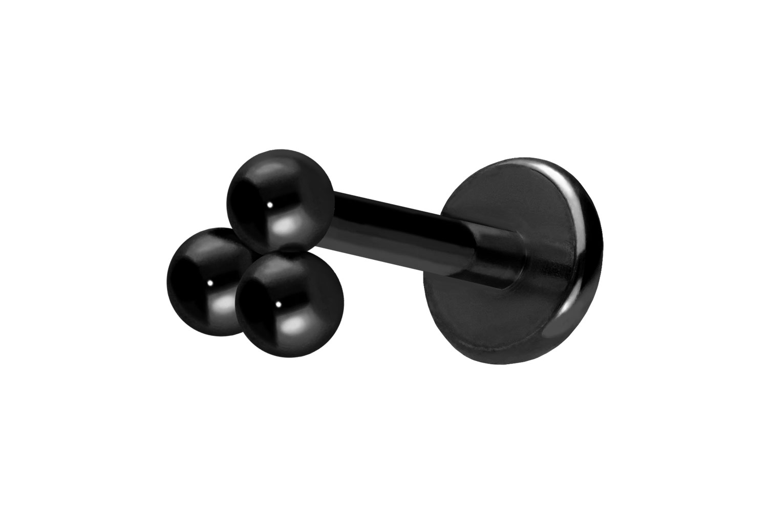 Titan Labret Piercing mit Push Fit 3 KUGELN